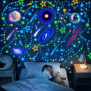 Spakon 495 Pcs Glow in The Dark Moons and Stars Wall Decals for Ceiling,Glowing Planets Wall Stickers Removable Galaxy Solar System Space Decal Nursery Stickers for Kids Bedroom Living Room Decor by CozyNest Decor