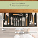 Premium Silverware, Flatware and Utensil Organizer for Kitchen Drawers, Food-Safe Contract Grade, Expandable from 18 to 33 In, Black Bamboo by CozyNest Decor