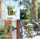 LONA Bird Feeders for Outdoors, Tube Feeder Weatherproof with Multiple Hanging Methods, Wild Bird Feeding Silo for Outside, 1 Port by CozyNest Decor