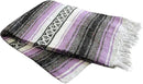 Del Mex Classic Mexican Blanket, Large Authentic Woven Falsa Throw (70"x50"), Artisan Southwest Décor for Beach, Yoga, Outdoors (Lavender) by CozyNest Decor