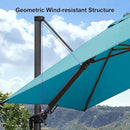 PURPLE LEAF 8.8' X 8.8' Right-left Tilt Patio Umbrella with Base Outdoor Cantilever Swivel Square Umbrella with Tilt Aluminum Offset Umbrella with 360-degree Rotation for Garden Deck Pool Patio Turquoise Blue by GreenHaven Gardens