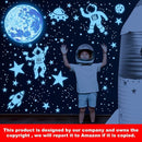 1017Pcs Glow in The Dark Stars for Ceiling Glow in The Dark Moon and Planet Wall Decal Luminous Astronaut Universe Galaxy Space Wall Stickers for Kids Boys Bedroom Blue by TinyTreasures Baby Boutique