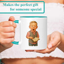 Personalized Coffee Mug, Custom Photo Caricature Gift, Funny Customized Coffee Gift for Men & Women, Custom Mugs with Pictures, Teal 11oz Customized Ceramic Tea Cup by TinyTreasures Baby Boutique