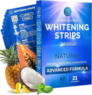Whitening Strips for Sensitive Teeth 21 Treatments, Mint – Enamel Safe, Peroxide-Free Coconut Teeth Whitening Strips with Natural Enzymes – Gentle White Stips for Sensitive Gums & Daily Oral Care by CozyNest Decor
