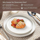 GBHOME Ceramic Dinnerware Sets for 4, 12 Pieces Stoneware Plates and Bowls Sets, Reactive Glaze Dishes -Scratch Resistant, Dishwasher&Microwave Safe-Star White by CozyNest Decor