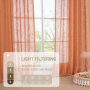 LAMIT Burnt Orange Sheer Linen Curtains, 84 inch Light Filtering Semi Sheer Panels Bronze Grommet Farmhouse Rust Drapes for Living Room/Bedroom, 2 Panels, 52 x 84 Inch by CozyNest Decor