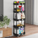 Laiensia Storage Cart,Multifunction Utility Rolling Cart Kitchen Storage Organizer,Mobile Shelving Unit Cart with Lockable Wheels for Bathroom,Laundry,with Classified Stickers by CozyNest Decor