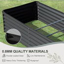 Domi Raised Garden Beds Outdoor, 8x4x1.5Ft Thickening Tall Metal Rectangular Deep Root Box Planter for Vegetables, Flowers, Herbs, and Succulents 1.5" Deep w/ 342 Gallon Capacity - Dark Gray by GreenHaven Gardens