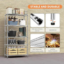 MZG 1750 lbs 5 Tier Storage Rack Metal Wire Shelving Unit, Storage Standing Household Shelf Organizer for Kitchen Pantry Closet Garage Basement Utility Room, Chrome 15.8" D x 45.3" W x 70.4" H by CozyNest Decor