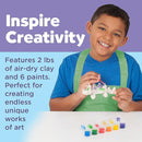 Faber-Castell Pottery Studio Refill Kit - 2 lbs. of Natural Air-Dry Pottery Clay, 6 Paint Pots and Paintbrush, Clay Making Kit for Kids by TinyTreasures Baby Boutique