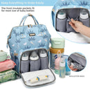 Diaper Bag Backpack, Diaper Bags for Baby Girls Boys, Baby Bags for Moms Dads, Nappy Changing Bag with Insulated Pockets,Multi-functional Waterproof Backpack with Stroller straps-Light blue crown by TinyTreasures Baby Boutique
