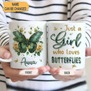 Hyturtle Personalized Floral Butterfly Mug - Butterfly Gifts For Women Lovers - Animal Gift For Bird Lover Her - Bird Gifts For Mom on Mother Day - Custom Name Coffee Cup Ceramic Mug 11 Oz 15 Oz by CozyNest Decor
