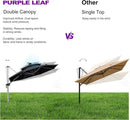 PURPLE LEAF 11ft Solar LED Patio Umbrella - Large Round Cantilever Umbrella with LED Lights, Windproof, Heavy Duty for Garden, Deck, Pool, Patio, Black by GreenHaven Gardens