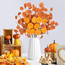 Eucalyptus Stems, 4PCS Artificial Lemon Stems Faux Citrus Branches Plastic Decor for Kitchen, Table Centerpieces, Entryway, Thanksgiving Wedding Party (Orange) by CozyNest Decor