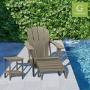 GREENVINES Adirondack-Ottoman | Wood Grain | Set of 4 | HDPE Plastic | Outdoor Footrest | All Weather | Foot Rest | Foot Stool | Desert Brown | for Adirondack Chair by CozyNest Decor