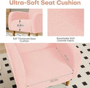 Chenille Fabric Accent Chair Set of 2, Upholstered Armchair with Solid Wood Legs, Modern Living Room Accent Chair, Comfy Single Sofa Chair Reading Club Chair for Bedroom Reception Lounge,Pink by CozyNest Decor