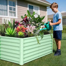 Galvanized Raised Garden Bed Outdoor, 2 Pcs 6x3x2FT Outdoor Large Planter Raised Beds Open Base with Safety Edge and Glove for Vegetables Flowers Ground Planter, Green by CozyNest Decor