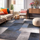 Rugshop Modern Distressed Boxes Area Rug 7' 10" x 10' Blue by TinyTreasures Baby Boutique