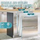 Albott 24 Inch Under Counter Drawer Fridge – Stainless Steel Dual-Zone Beverage Refrigerator with LED Touch Control, Adjustable Storage, Frost-Free, Low Noise, 37℉-50℉, -0.4℉ to 37℉ by CozyNest Decor