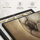 Elephant Stock Worn Soccer Ball Wall Art - Horizontal Framed Canvas - 1-Piece Living Room Wall Decor - Photography sports Canvas Print - Brown and Gray Decor for Wall - 43" X 29" by CozyNest Decor
