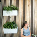 Glowpear Self Watering Planter Box - 23.6", White - UV Stable, Scalable Wall Mounts Plant Pot with Water Gauge, Indoor Outdoor for Vegetables, Flowers, Herbs, and Succulents, Gardening by GreenHaven Gardens