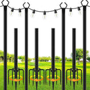 4 Pack String Light Poles,10 Ft Metal Poles with Fork for Outdoor String Lights,Outdoor Light Poles with Fork,Poles/Post/Stand for Outside,Patio,Deck,Backyard,Garden Wedding,Party by GreenHaven Gardens