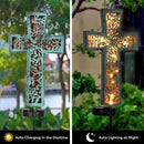 Solar Cross Garden Stake Lights 38inch Outdoor Waterproof Memorial Garden Decor 2 Lighting Modes Cemetery Decorations for Grave for Remembrance Gifts & Sympathy Gifts (Blue Cross) by GreenHaven Gardens