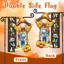 Thanksgiving Lighted Garden Flag, Solar Fall Outdoor Decor Yard Flag,8 Modes Led Scarecrow Flag,28x40 Double Sided Maple Leaf Pumpkin Bird Decorations for Home Porch by CozyNest Decor
