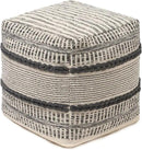 REDEARTH · Tufted Pouf Ottoman with Filler Textured Storage Cube Bean Bag Pouffe Footrest for Living Room, Bedroom, Nursery, Kidsroom; 100% Cotton (17.5"X17.5"X17.5", Chevron Gage) by CozyNest Decor