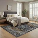 9x12 Area Rug Living Room Rugs, Stain Resistant Washable Rug, Vintage Large Non-Slip Backing, Low Pile Lightweight Print Rug for Bedroom Dinning Room Home Office (Tan/Gray) by TinyTreasures Baby Boutique