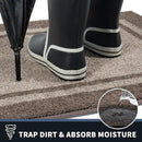 PURRUGS Dirt Trapping Door Mat 24" x 84", Non-Slip/Skid Machine Washable Entryway Rug, Shoes Scraper, Area Rug, Super Absorbent Welcome Mat for Muddy Wet Shoes and Paws, Beige & Grayish Brown by CozyNest Decor