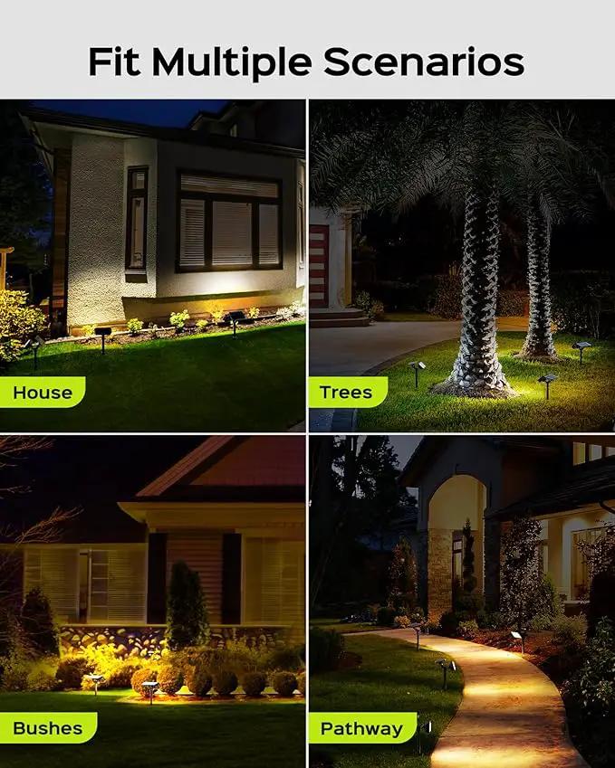 JACKYLED Solar Lights Outdoor Waterproof, 84 LED 5 Lighting Modes Solar Spotlights, 360 Adjustable Head & Panel, Solar Powered Garden Yard Spot Lights for Outside Landscape Lighting, 8 Pack, photo 8 of 8