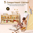 wingyz Wooden Storage Cabinet, 5-Section Montessori Bookshelf, Kids Toy Storage Organizer Book Shelf for Kids Rooms, Classroom, Playroom, Nursery, Preschool Book Shelves by CozyNest Decor