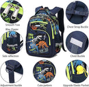 Cusangel Backpack for Boys Girls School Bookbags,Kindergarten Elementary Middle School Lightweight Waterproof Multifunctional Large Capacity for Backpack (17inch Luminous dinosaur) by TinyTreasures Baby Boutique