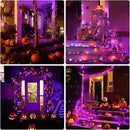 JMEXSUSS Orange and Purple Solar Halloween Lights, 2 Pack Each 100 Led Solar String Lights Outdoor Waterproof for Halloween Tree Christmas Decoration by GreenHaven Gardens