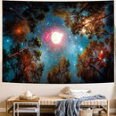 Delur Forest Tapestry Galaxy Moon Stars Night Space Starry Sky Wall Hanging Tapestry Aesthetic Tree Nature Landscape Psychedelic Headboard for Bedroom Living Room Home Decor (51.2" x 59.1") by CozyNest Decor