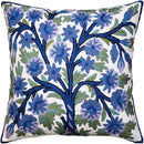 Blue Tree of Life Pillow Cover Indigo Plant Floral Pillowcase Needlepoint Botanical Flower Suzani Cushions Traditional Boho Modern Floral Cushion Wool Size - 18x18 by CozyNest Decor