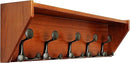 SKOLOO Wall Shelf with Hooks, 24-Inch Cherry Coat Rack Wall Mount with Shelf Organizer - Lightweight & Sturdy, 5 Tri Hooks - Perfect for Entryway, Hallway, Living Room, Bedroom, Mudroom by CozyNest Decor