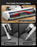 Cordless Vacuum Cleaner for Home, Upgraded 60Kpa Powerful Suction Pet Hair Vacuum with 70min Runtime, Green LED Light for Hardwood Floors & Carpet, Self-Standing Rechargeable Stick Vacuum, White by CozyNest Decor
