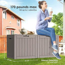 DRATO Deck Boxes, 31 Gallon Outdoor Storage Box for Patio Cushion, Sports Equipment, Garden Tools, Waterproof and UV Resistant, Lockable (Grey) by CozyNest Decor