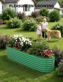 2 Pcs Raised Garden Beds Outdoor 8x2x1.5ft - Galvanized Steel Planter Box for Vegetables, Flowers, Rust-Resistant Garden Box, Easy Assembly Raised Beds, Durable Planters for Outdoor Plants, Green by GreenHaven Gardens