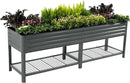 Elevated Raised Garden Bed-V Series, 2' x 8' Garden Beds with Legs & Storage Rack for Patio Porch, 1400 Lbs Weight Capacity, Outdoor Planter Boxes for Gardening Herbs Vegetables Flowers, Modern Gray by GreenHaven Gardens