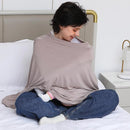 Multi-use Nursing Cover for Breastfeeding, 360°Full Coverage Nursing Poncho, Rayon Soft & Breathable Breastfeeding Cover up (Smooth Rayon, Warm Taupe) by TinyTreasures Baby Boutique