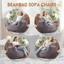Giant Bean Bag Chairs for Adults with Filling Plush Fluffy Bean Bag Chairs for Teens with Armrests Comfy BeanBag Lazy Couch Sofa Chair for Bedroom Living Room Reading by CozyNest Decor