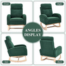 NIOIIKIT Oversized Nursery Rocking Chair, Teddy Upholstered Glider Chair with Footrest, Large Glider Rocker with Side Pocket, Rocking Accent Chair, Glider Recliner for Living Room (Green Teddy) by TinyTreasures Baby Boutique