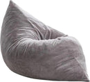 Hobestluk 3 in 1 Bean Bag Chair Giant Bean Bag Chairs for Adults with Chevron Plush Fur Cover Convertible Bean Bag Floor Cushion with Machine Washable Cover for Living Room (Plush Grey) by CozyNest Decor