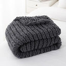 Battilo Chunky Knit Throw Blanket, Soft and Thick Chenille Throw Blanket, 50"x60" Handmade Cable Knit Crochet Blanket, Large Rope Knot Throw Blankets for Couch Sofa Bed Home Decor, Grey by CozyNest Decor