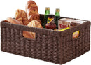 OIAHOMY Wicker Basket, Paper Shelf Basket with Built-in Handles, Rectangular Wicker Storage Bin for Pantry, Shelves, 1 Pack-Brown by GreenHaven Gardens