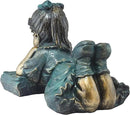 Alpine Corporation 16" Tall Indoor/Outdoor Girl Laying Down Reading Book Statue Set Yard Art Decoration by GreenHaven Gardens