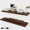 Fun Memories 36 x 8 Inch Floating Shelves for Wall, Farmhouse Bathroom Shelves Set of 2, Wood Wall Shelves 36 Inch Long, 36 x 8 x 1.4 Inch, Rustic Brown by CozyNest Decor